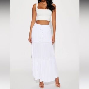 Summer Feels Maxi Skirt - White